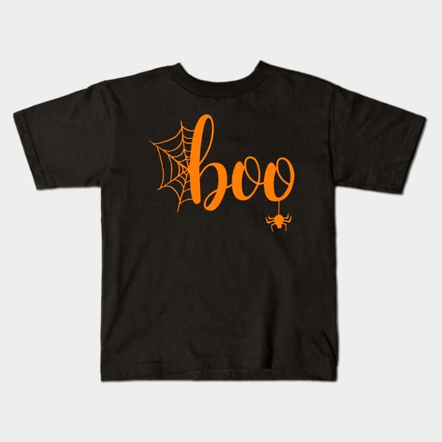 Halloween Boo Kids T-Shirt by drawflatart9